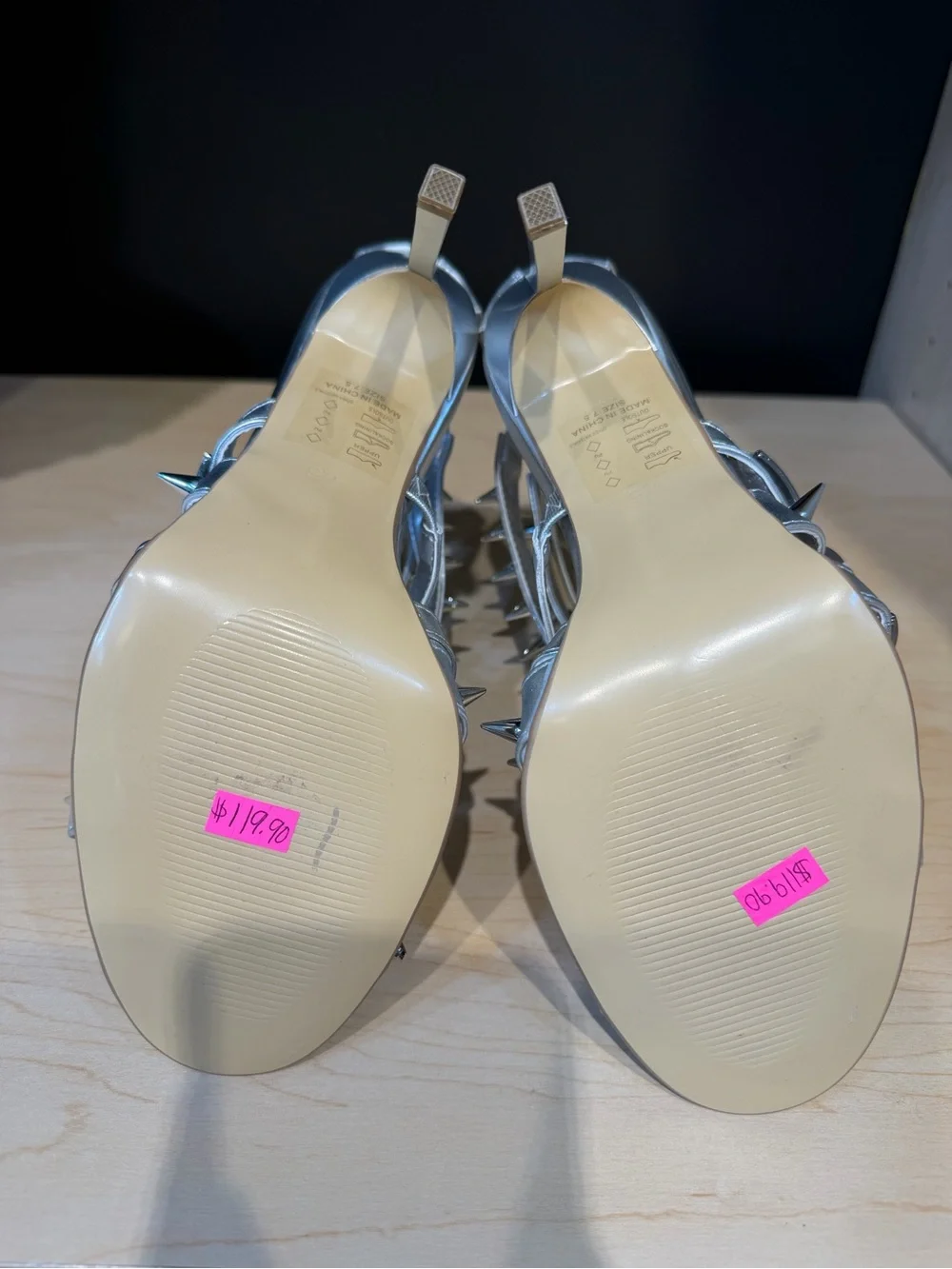 AZALEA WANG ROBINSON SILVER WATCH SHOE STILETTO SANDAL